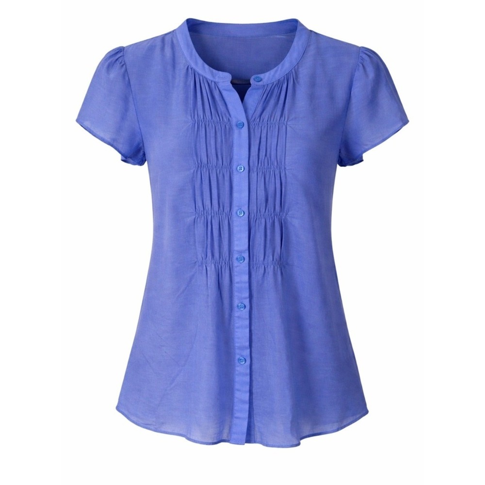 Banana Republic Womens Silk Cotton Blouse XS Fairy Coquette Purple Feminine